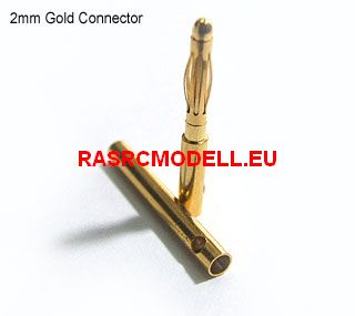 RAS-RC MODELL  - Arany csatlakozó 2mm - 1pár